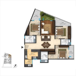 Type C - 3 BHK 1726 SFT